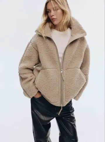 새상품급 H&M 루즈 테디 자켓 에이치앤엠 XS