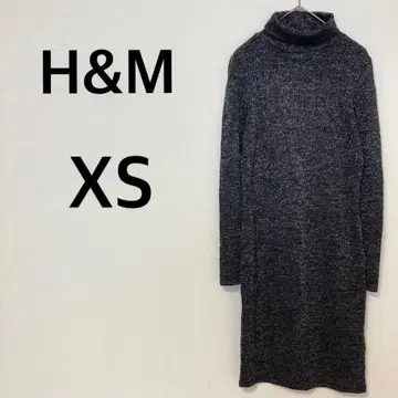 에이치앤엠 라메 믹스 무릎 기장 원피스 [ XS ] 터틀넥