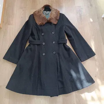 제인 마플 퍼 옷깃 울 코트