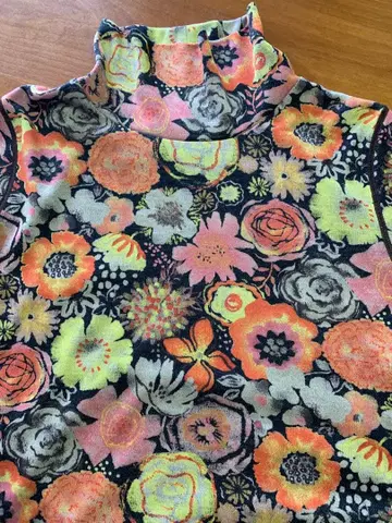 미사용 택 포함 KANSAI BIS 꽃무늬 하이넥 티셔츠 9호