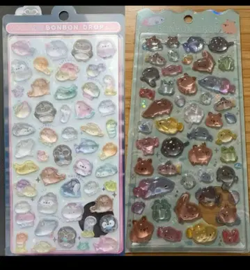 완판템 담수 물가 생물 모자 꽁지 드롭 씰 2종