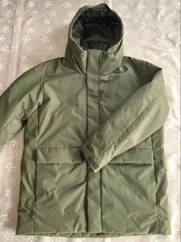 유니클로 남성용 하이브리드 다운 파카 다운 자켓 XL 카키