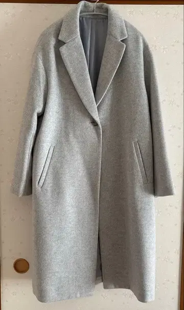 시착만 한 체스터 롱 코트 그레이 13호 울 혼방