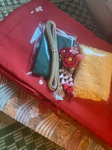 후리소데 세트 꽃무늬 액세서리 포함