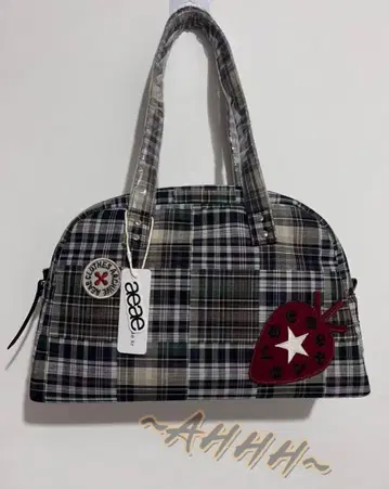 aeae 체크 무늬 토트백