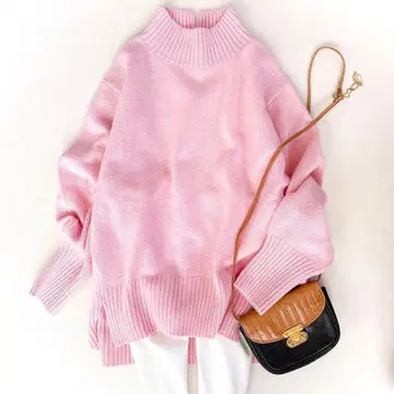 택 포함 새상품 노리즈 MUSIC 하이넥 풀오버 니트 캐시미어