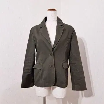 엠포리움 테일러드 자켓 카키 그린 계열 심플 면 100%