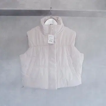 정가 6000엔 패딩 자켓 다운 베스트 아이보리 숏 기장