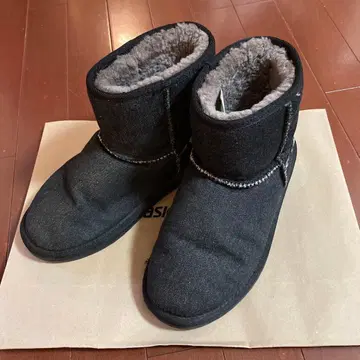 중고 emu 데님 무스탕 숏 부츠 23.5~24cm