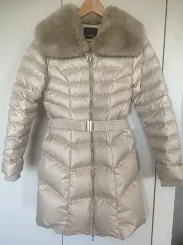 anuans 베이지 퍼 다운 자켓