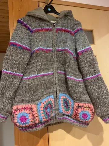 TITICACA 후드 부착 니트 자켓 에스닉 익명