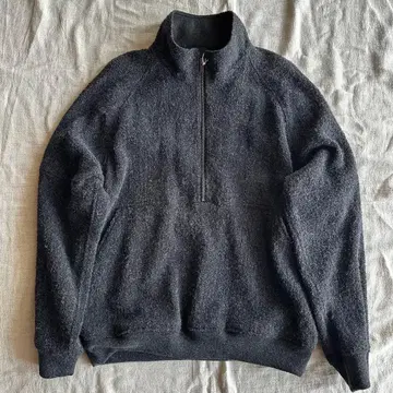야마우치 야마우치 알파카 보아 지퍼 풀오버 차콜 그레이 4