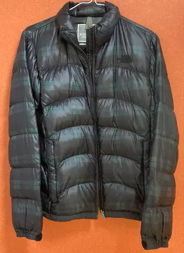 THE NORTH FACE M 사이즈 다운 자켓 블랙 체크 다운