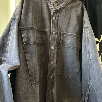 RIPEN 한국 패션 데님 자켓 블랙 프리 사이즈