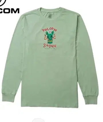 VOLCOM 민트 그린 긴팔 T셔츠