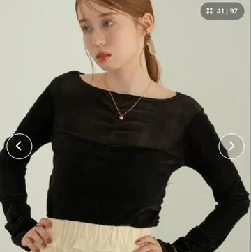 hinari 시어 플로키 개더 상의