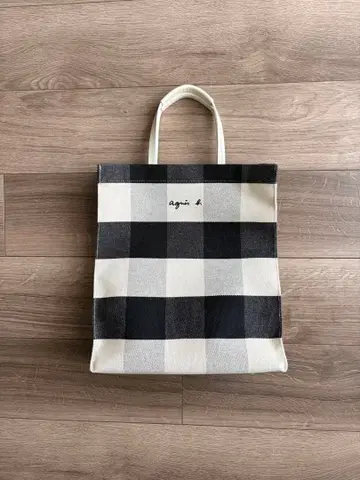 agnis b. 체크 무늬 토트백