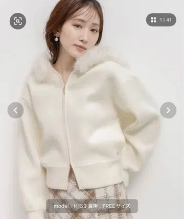 RANDA 2WAY 인조 모피 니트 후드티