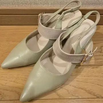 오리엔탈 트래픽 펌프스 백 스트랩 옐로우 그린 22cm