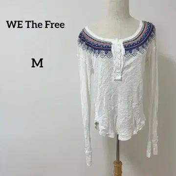한정판 WE The Free 자수 긴팔 니트 화이트 M