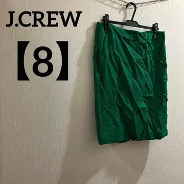J.CREW [ 8 ] 타이트 스커트 그린 무릎 기장 슬릿 심플 무지