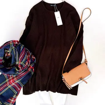 23구 워셔블 오버 사이즈 리브 니트 캐시미어 혼방 드롭 숄더