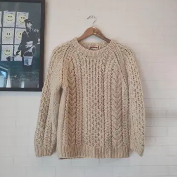 M'CRECOR 아란 니트 케이블 피셔맨 스웨터 빈티지