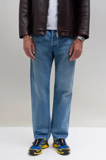 W34 JJJJOUND 릴랙스드 셀비지 데님 청바지