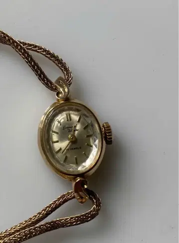 여성용 골드 오벌 시계 수동 와인딩 여성용 손목시계