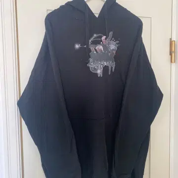 ZUNi 그래픽 프린트 블랙 후드 부착 후드티 사이즈 XL