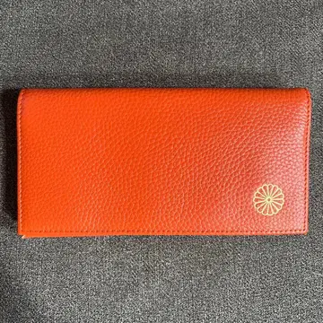 [ 미사용 ] 황궁 장지갑 금전운 오렌지 가죽 지갑