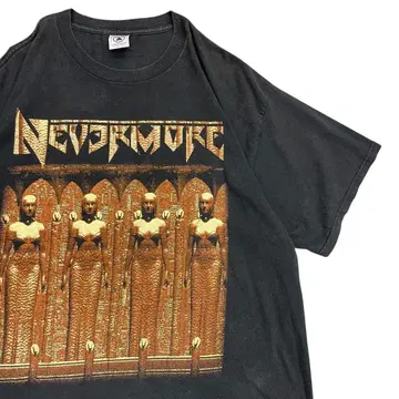 네버모어 밴드 티셔츠 투어 블랙 프린트 XL