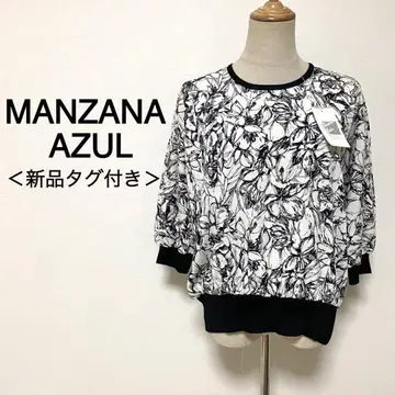 MANZANA AZUL 화이트칼라 올 패턴 티셔츠