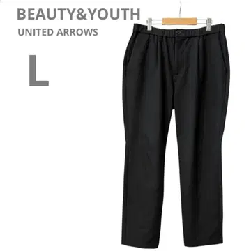 뷰티 앤드 유스 턱 팬츠 슬랙 스트레치 블랙 L