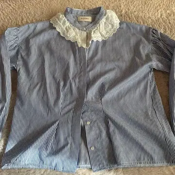 poppy 코튼 컬러 스트라이프 블라우스