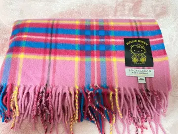 [ 초레어 ] 헬로키티 한정판 키티 타탄 패턴 캐시미어 100% 스톨