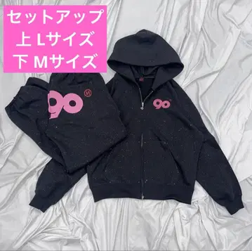 9090girl 90 로고 글리터 셋업