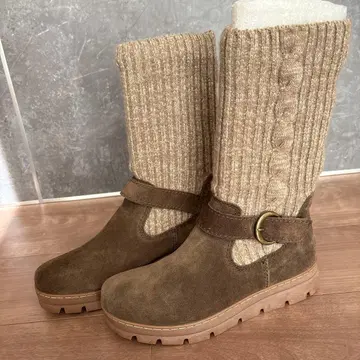 키다리 아저씨 브라운 스웨이드 부츠 삭스 부츠