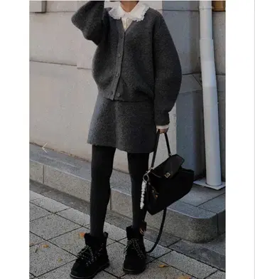 MACHATT 부클 니트 가디건 그레이 택 포함 새상품 미사용