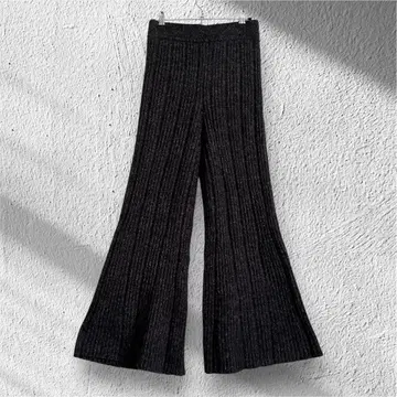 Lily Brown 리브 편직 플레어 팬츠 안감 부착
