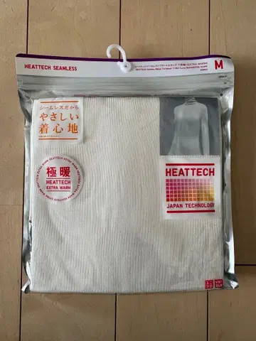 유니클로 히트텍 심리스 리브 터틀넥 T 화이트 M