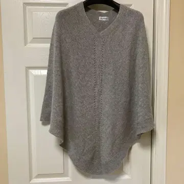 캐시미어 100% Jelly 그레이 니트 판초