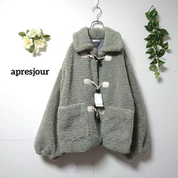 택 포함 아프레 주르 보아 더플 코트 프리 소매 밴딩