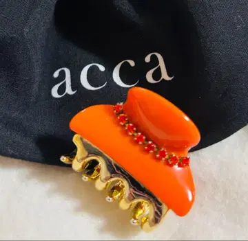 [ 레어/컨디션 최상 ] 아카 acca 클립 헤어 클립 큐빅 오렌지
