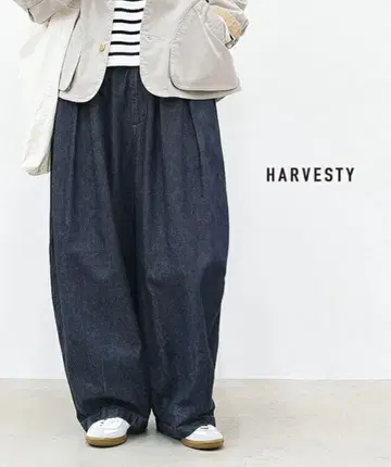 HARVESTY(하베스티) 10oz 데님 서커스 팬츠 / 원 워시