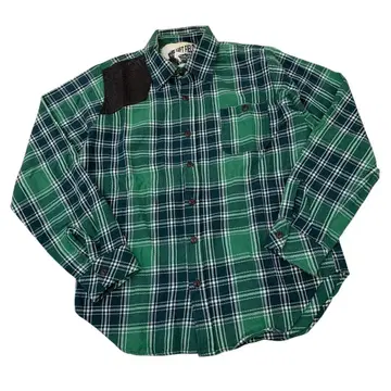 12C463-22 USA LEFT FIELD 워크 셔츠 S 그린 체크