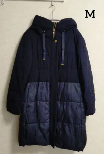 후드 부착 충전솜 롱 코트