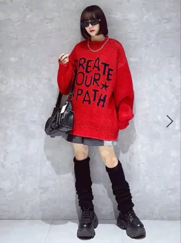 페이지 보이 [ PBLIM ] 핸드풍 로고 니트