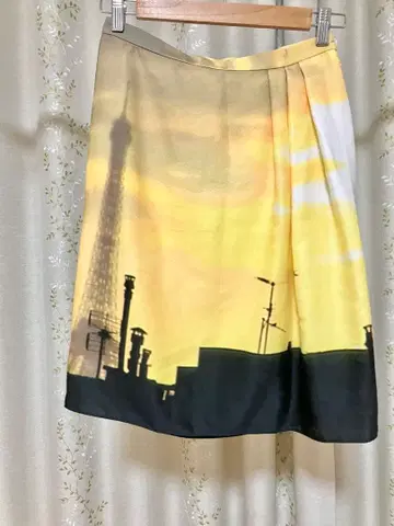 [ 레어 ] 실크 에네스베 agnes b. 전사 스커트