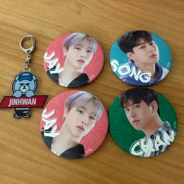 iKON 캔뱃지 4개 세트 & JINHWAN 키링